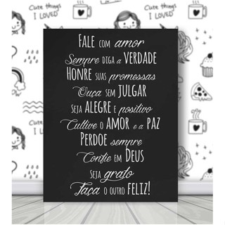 Quadro Decorativo - Fale Com Amor em Oferta na Shopee