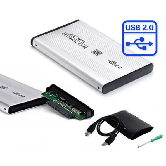 Case para HD de Notebook - 2,5” HDD, USB 2.0