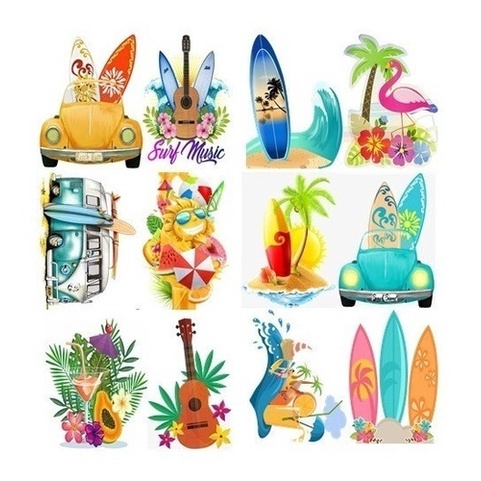 Kit 12 Display Mesa Festa Tropical Festa Decoração 20cm em Oferta na Shopee