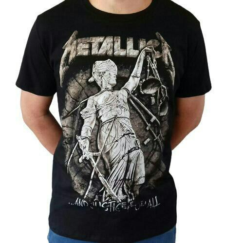 Camiseta Metallica Justice For All 100% Algodão Banda de Rock