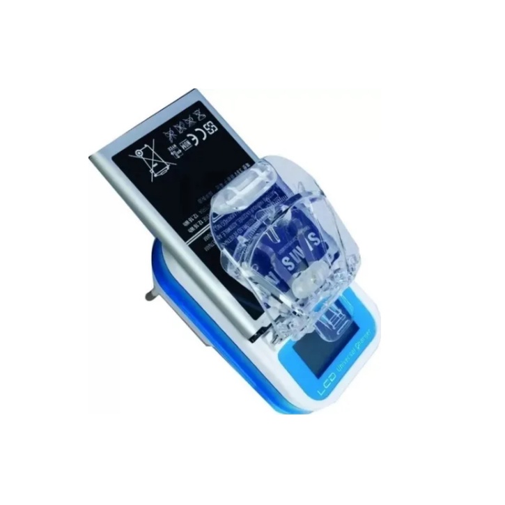 Carregador Universal Inteligente De Bateria Com Display LCD E Saída Usb Para Smartphones