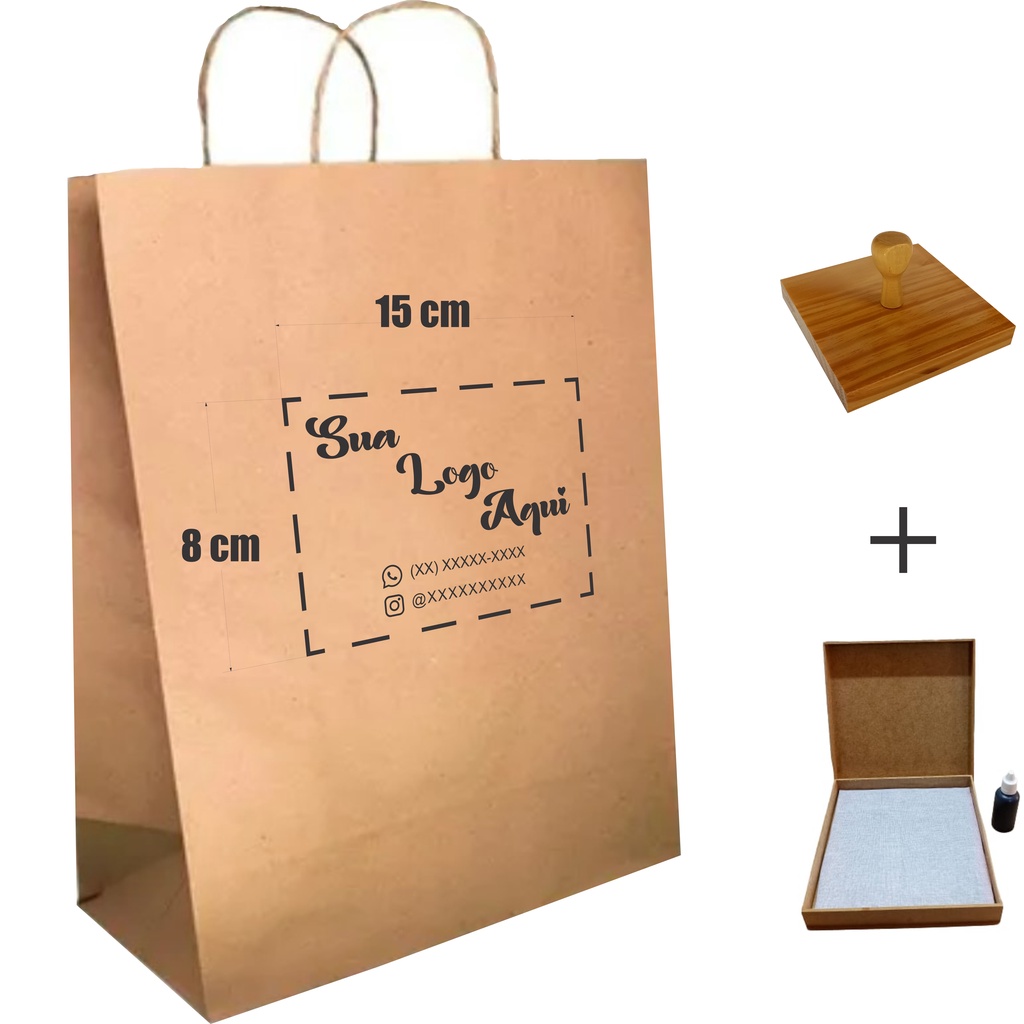 Carimbo Personalizável 15x8 Cm + Almofada + Tinta em Oferta na Shopee