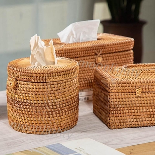 Suporte De Papel Higiênico Redondo De Rolo De Rattan Para Casa