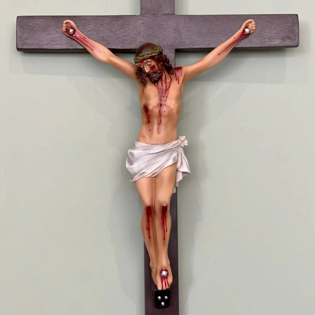Crucifixo Parede - Cruz 60cm / Corpo Do Cristo Resina 30cm — imagem 2 de 2