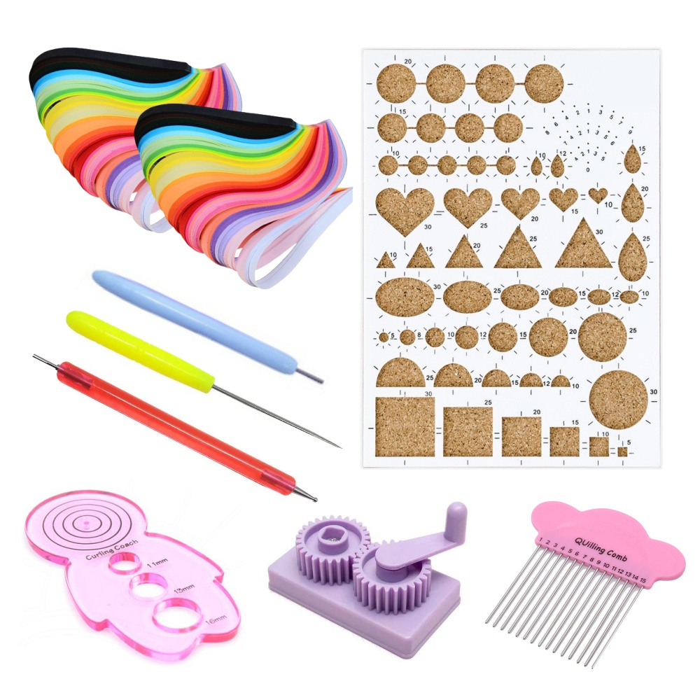 Kit de Quilling Completo Set de Papel Quilling con 1940 Tiras Todos los