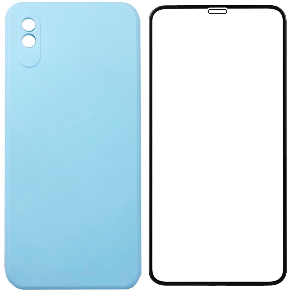 Kit Pelicula 3D Capa Silicone Veludo Compativel REDMI 9A