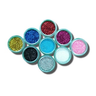 kit 9 Potinhos de Glitter Flocado Extra Fino 2 Gramas + Brilho / Varias Cores em Oferta na Shopee