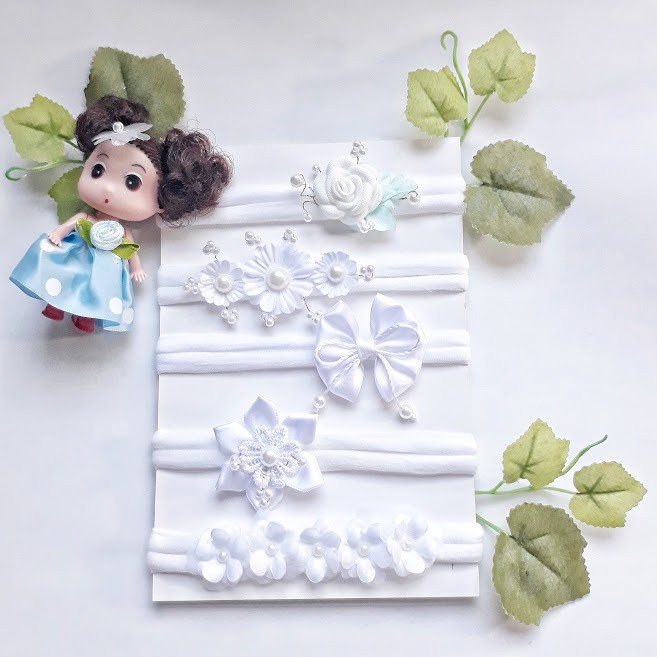 faixa slim meia de seda confort line tiara para recém nascido com mini  flores 1un | Shopee Brasil