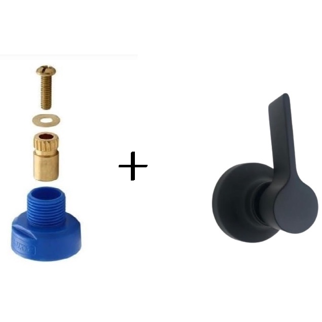 Acabamento para Registro Pressão e Gaveta 1/2 3/4 1" Preto C-70 Metal COMPATIVEL DOCOL
