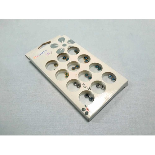 Aplique Pedraria Para Unhas Mandala Azul Turquesa