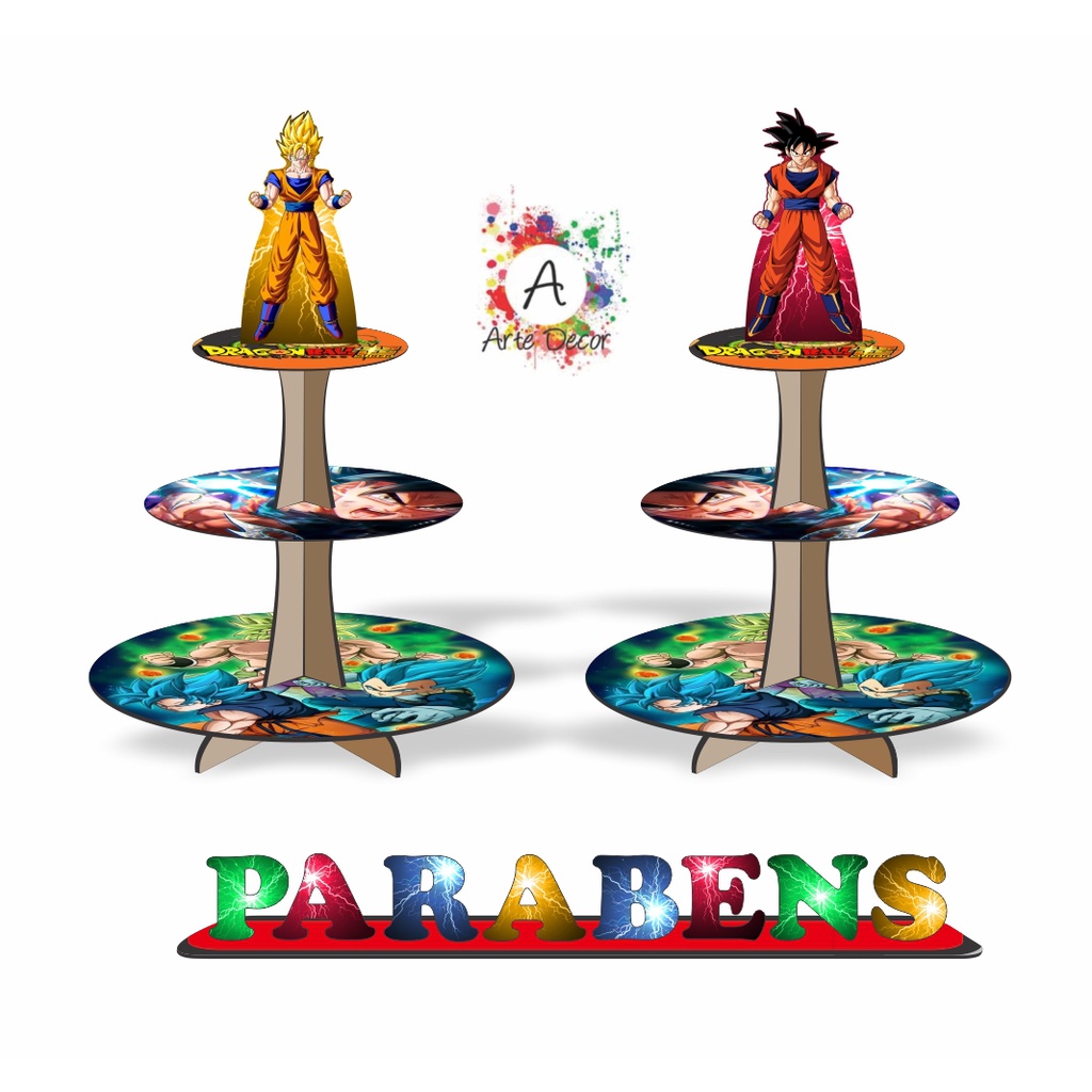 Dragon ball Z Kit Baleiro suporte para doces enfeites de festa Kit Enfeites kit festa em Oferta na Shopee