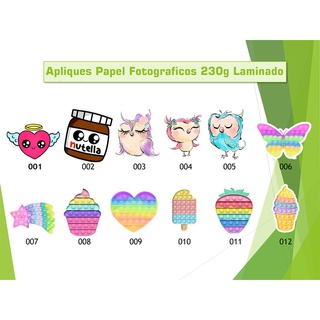 Apliques para Laços pet papel Fotográfico Laminado