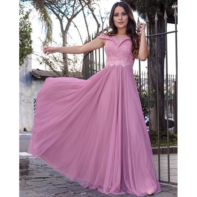 Vestido De Festa Madrinha Princesa Serenity Rosé Casamento - Escorrega o  Preço