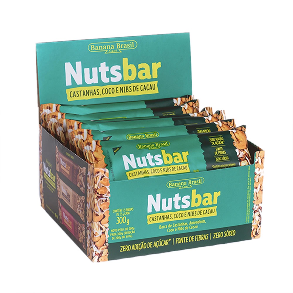 Nutsbar Castanha, Coco E Nibs De Cacau Display Com 12 Barras De 25g ...