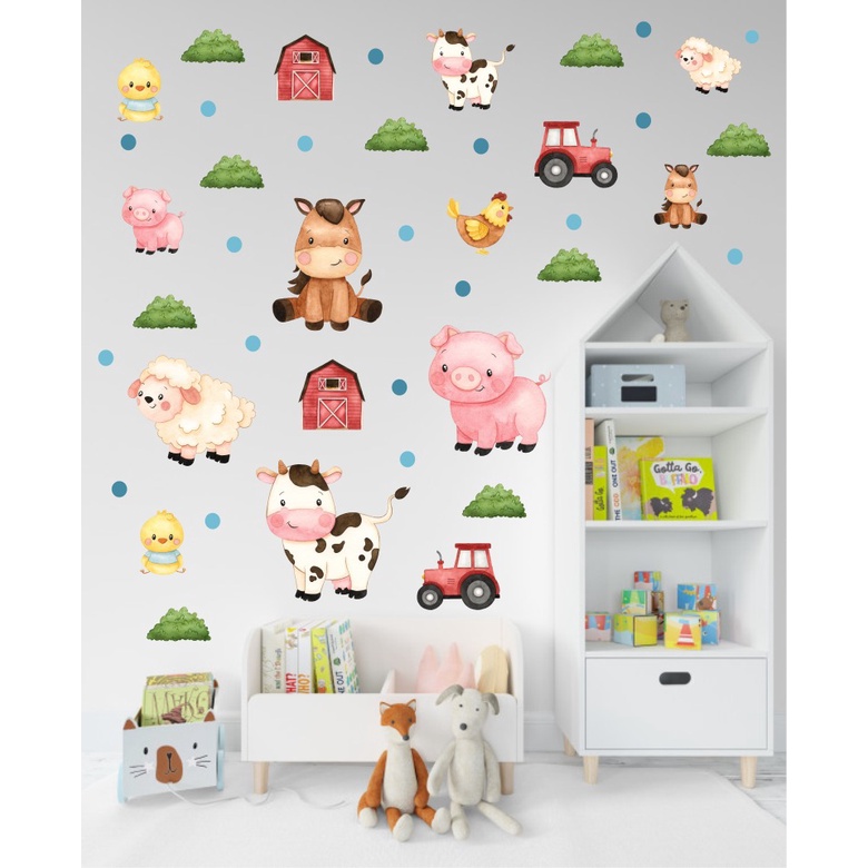 Kit Adesivo de Parede Fazendinha -  Papel de Parede Infantil - Adesivo de Parede Infantil Decoração Quarto de Menino