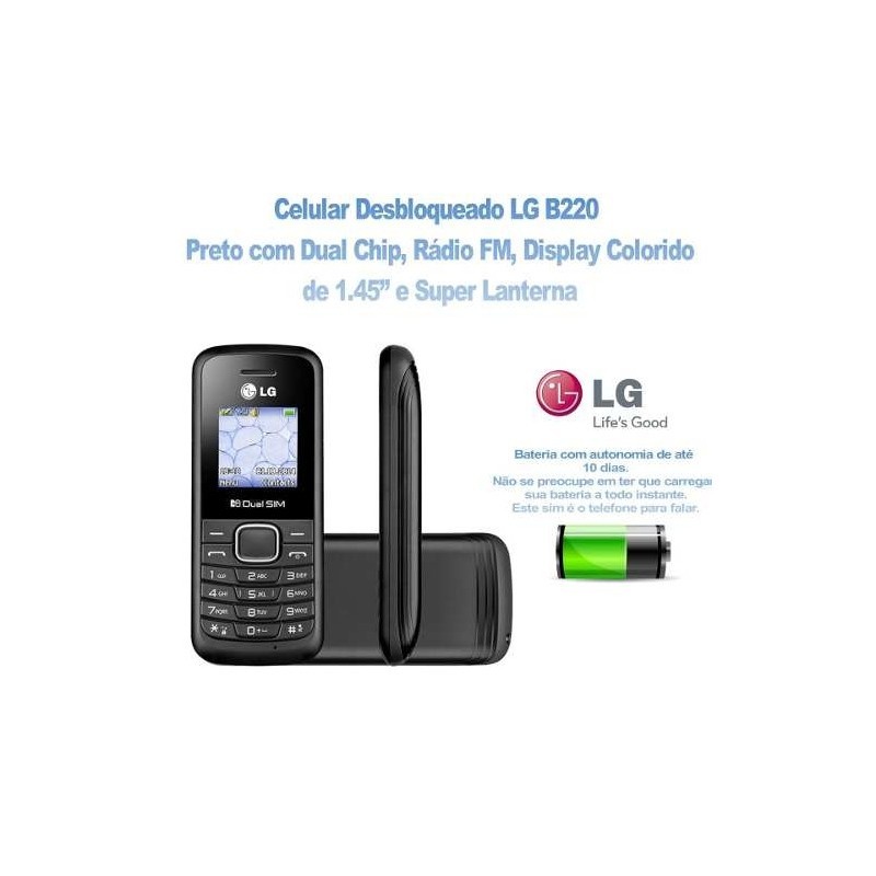 CELULAR LG B220 Dual SIM 32 MB preto 32 MB RAM