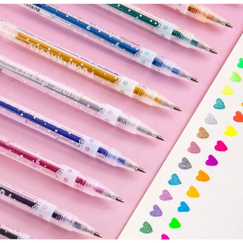 CANETA EM GEL GLITTER KAWAII PAPELARIA FOFA DIVERTIDA MATERIAL ESCOLAR