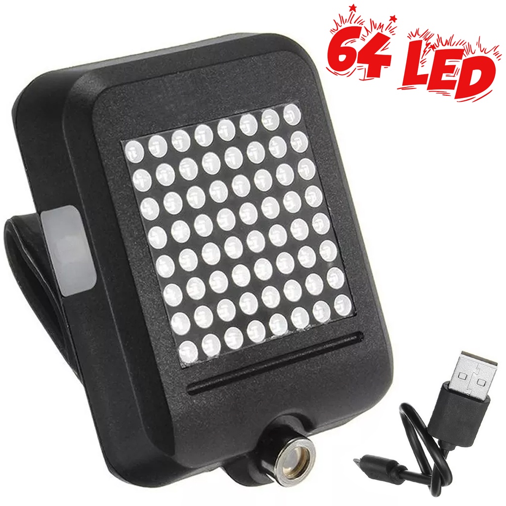 Lanterna Traseira Bicicleta Seta Luz Freio Automática USB 64 Leds