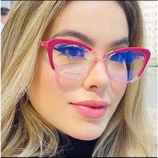 Óculos Anti-Azul Para Computador De Leitura Clara Lentes Sem Grau Radiação Myopia Eyewear