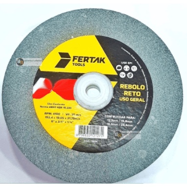 Rebolo Reto Afiação Pedra Esmeril 1/4 Fertak (Vários tamanhos)