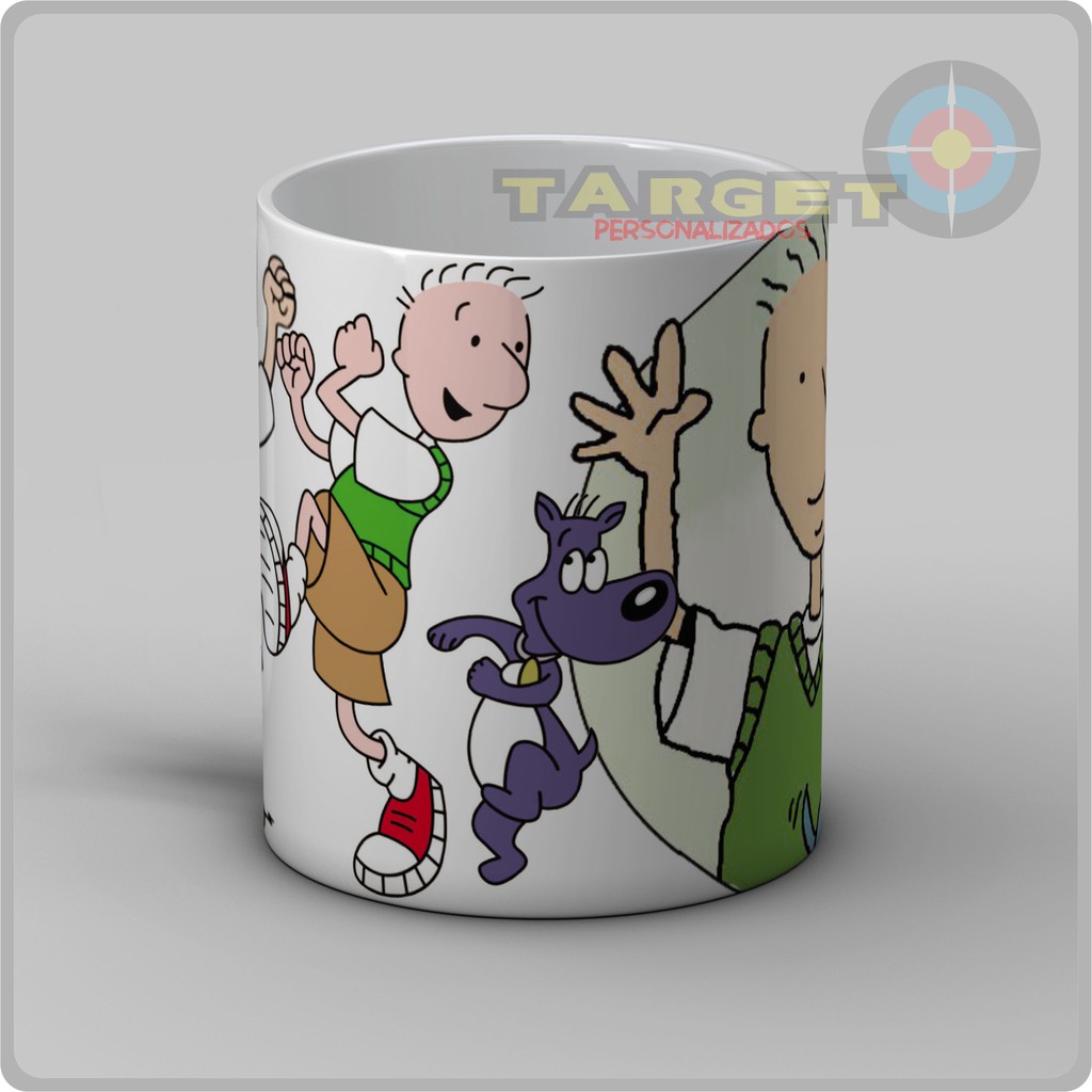 Caneca Doug Funnie Desenho Porcelana + Botton — imagem 2 de 2