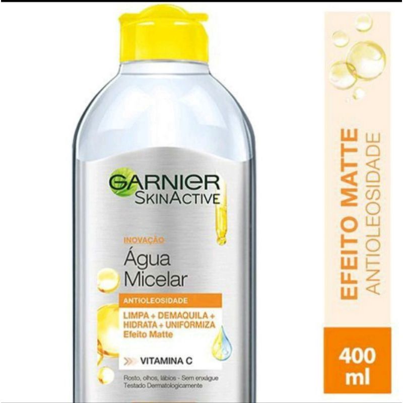 Água Micelar garnier 400ml- LIMPEZA, HIDRATAÇÃO E COM VITAMINA