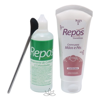 Amaciante de Cuticulas e Calosidades Repos Kit com Bisturi 222 Santa Clara para Spa dos Pés e Hidratante com Uréia