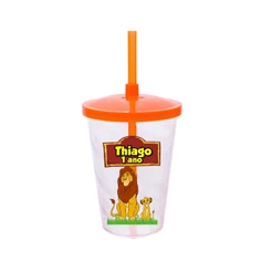 30 Copos Twister Shake Personalizado 400ml C/Tampa e Canudo Lembrancinha Rei Leão