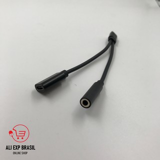 Cabo Adaptador Tipo C Para P2 Femea + Tipo C Fone E Carga 036013