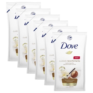 Kit 6 Refil Sabonete Líquido Dove Karité e Baunilha 200ml