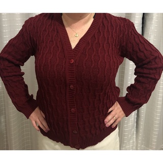 Casaco Feminino Tricô de Lã com botões Inverno 2024 veste G Blusa de Frio