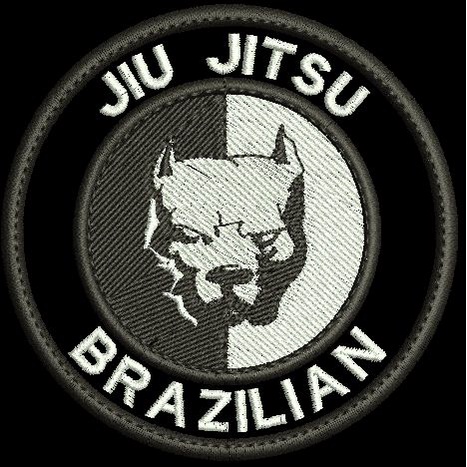 Patch bordado pitbull Brasil Jiu Jitsu com carrapicho, para costurar ou termocolante em Oferta na Shopee