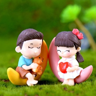2 Peças/Conjunto Enfeites De Jardim De Lua Em Miniatura Para Casal/Decoração Fadas em Oferta na Shopee