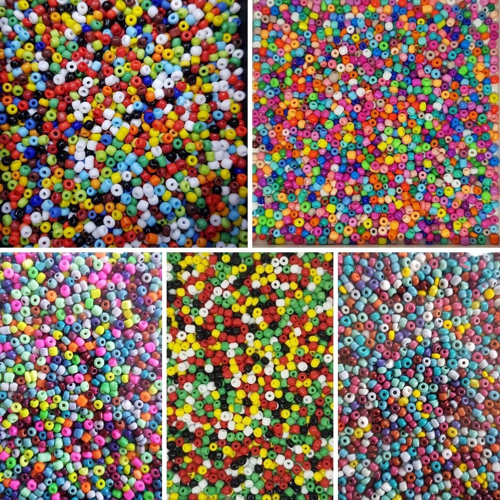 Miçanga de Vidro 4mm Com 25g - Coloridas em Oferta na Shopee