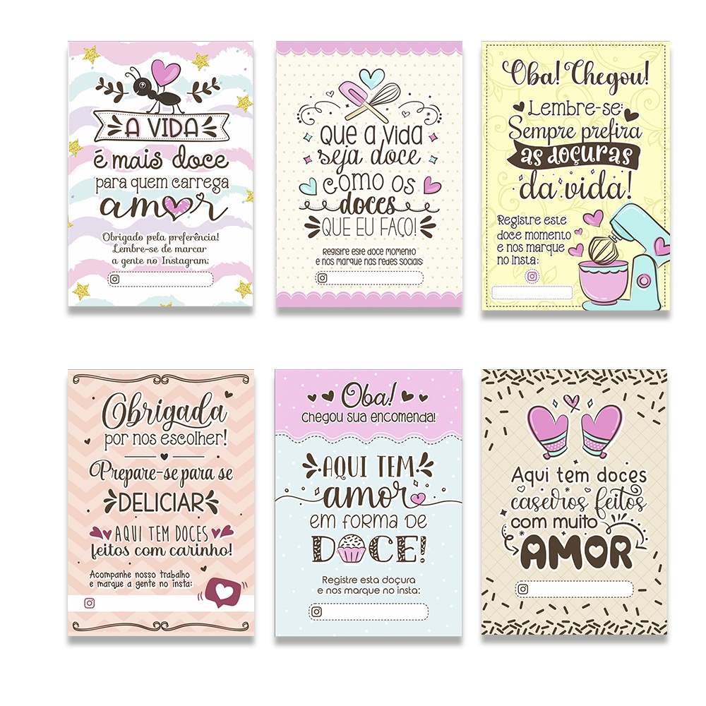 Cartao De Agradecimento Confeitaria Doce Personalizado Shopee Brasil