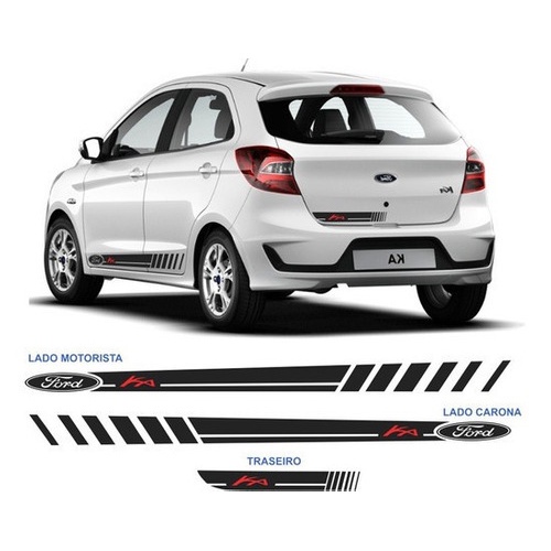 Faixas Ford Ka Novo Adesivos Portas E Traseira Kit Completo