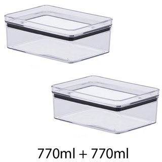 02 Potes Herméticos Para Frios Organizador 770ml - Paramount