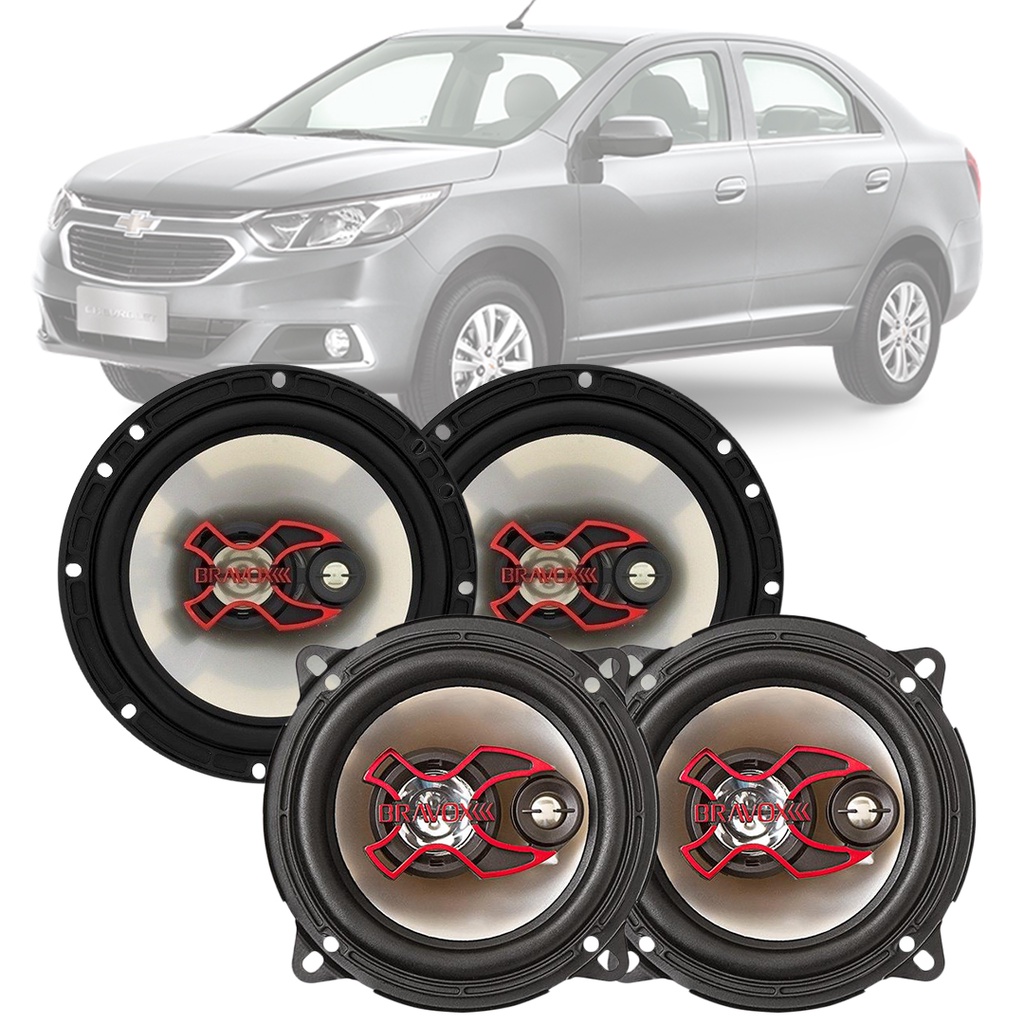 Alto Falante Automotivo 4 Bravox Frente Trás Gm Cobalt