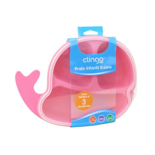 PRATO INFANTIL BALEIA COLORS ROSA