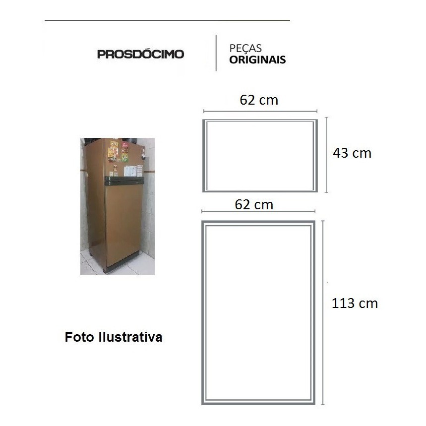 Kit Borrachas Reposição Geladeira Prosdócimo C41 Duplex