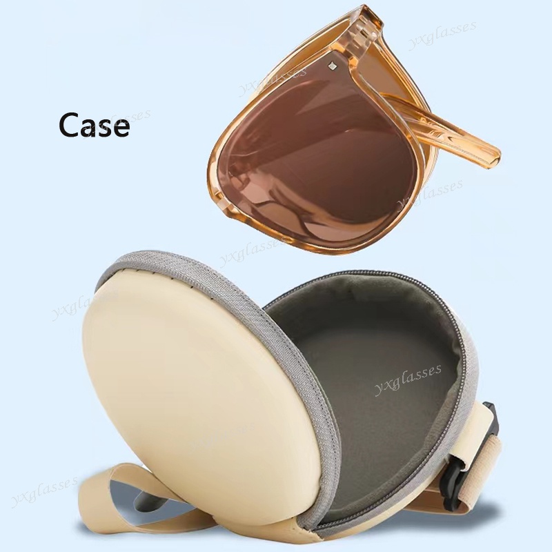 Estojo Redondo Dobrável De Sol Com Zíper Portátil