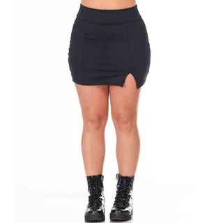 Saia Curta com Fenda Mini Saia Preta Fenda Lateral em Oferta na Shopee