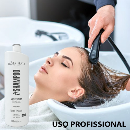 Shampoo Profissional Especial Limpeza Profunda 1000ml (1Litro) anti residuos Troia Hair