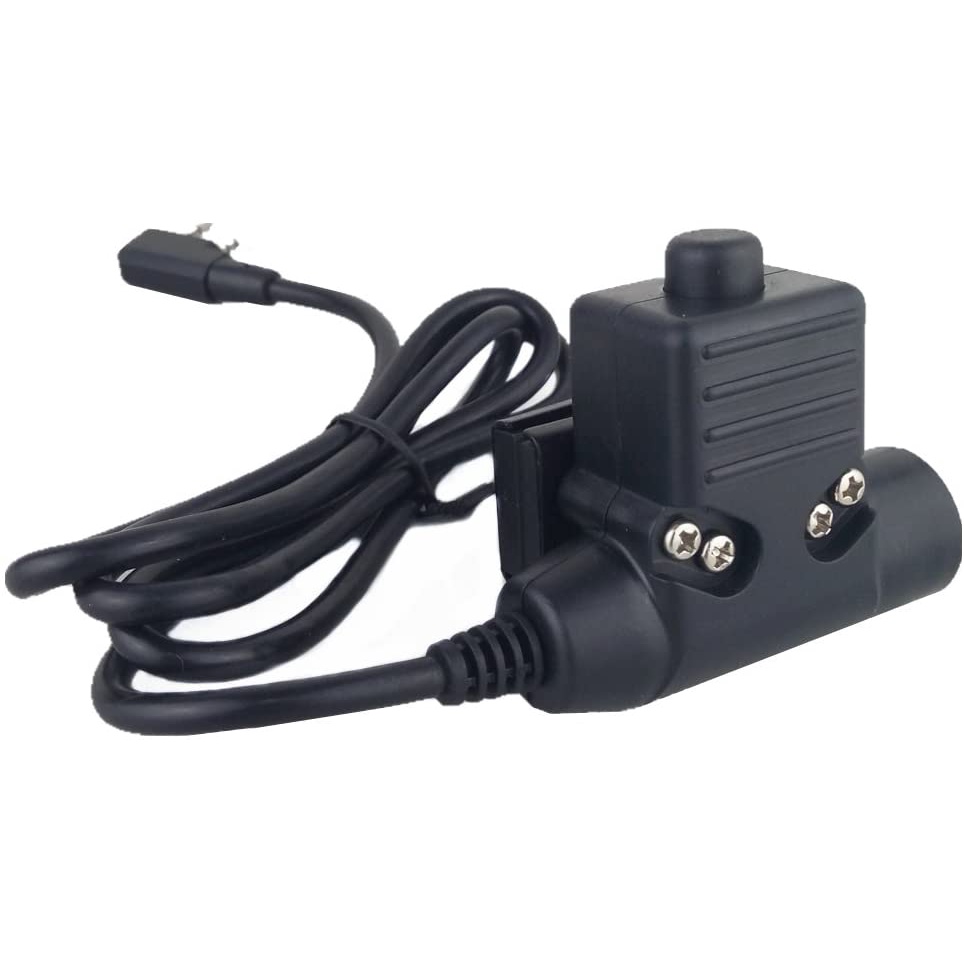 Earpice Adaptador Militar U94 Tipo PTT Headset Para 2 Pinos BaoFeng Kenwood Rádio Bidirecional Walkie Talkie UV-5R BF-888s