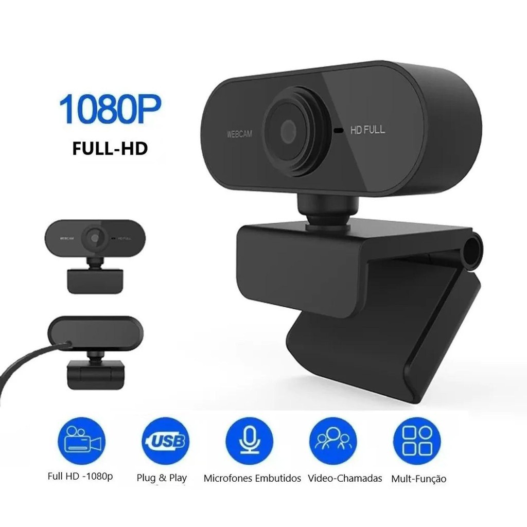 Webcam 1080p Full Hd Câmera Computador para Notebook Laptop youtube TikTok EAD Streamer