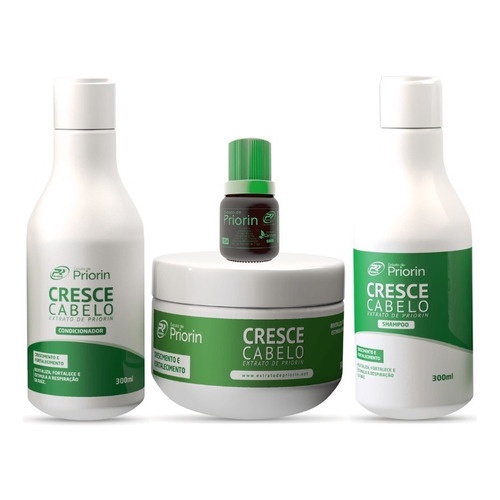 Cresce Cabelo Extrato De Priorin - Kit Completo Frete Unico