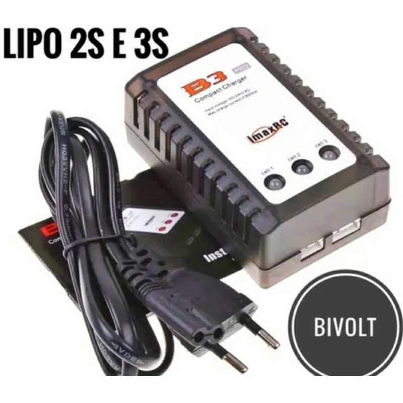Carregador bateria lipo imax b3 plug conector 2s 3s bateria aeromodelo drone rc