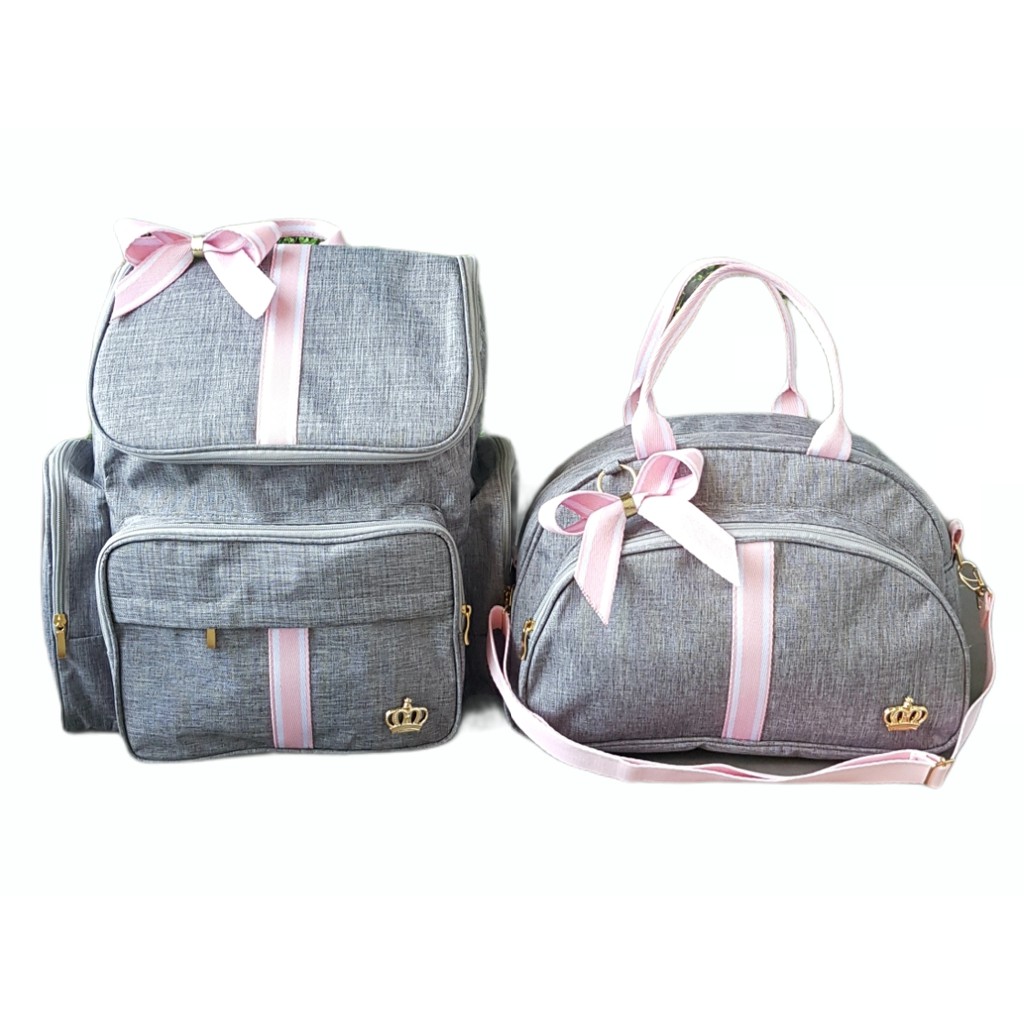 Mochila Bebe Maternidade Bolsa Tiracolo G Rosa Luxo Shopee Brasil