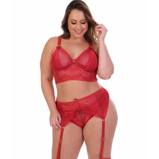 Lingerie com cinta liga Plus Size