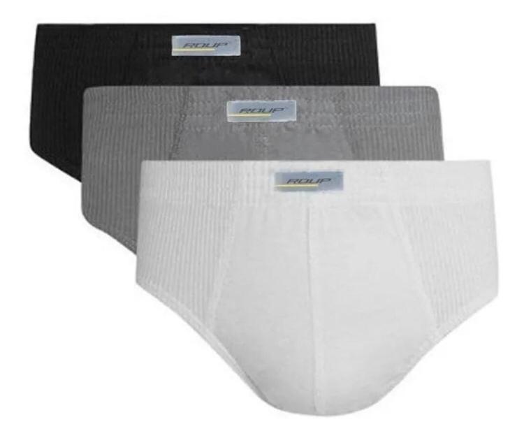 kit com 2 Cuecas Slip Plus Size Tamanho Especial 100% Algodão Cores Sortidas - Roup